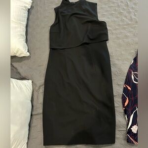 Chic Black Asymmetrical Dress with Sleeveless Design